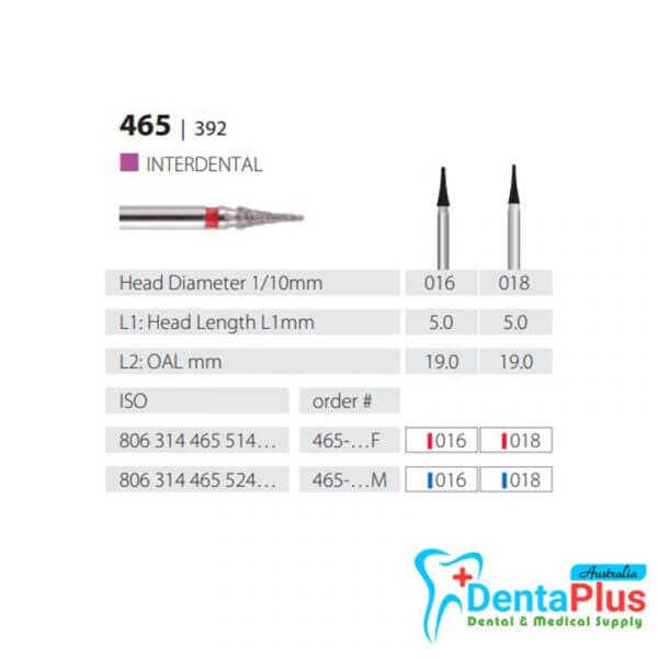 Diamond Burs Interdental ISO: 465-392 MDT #10Pcs/Box