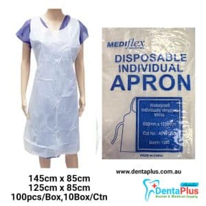 Disposable Waterproof LDPE White Apron 100pcs/pkt Mediflex